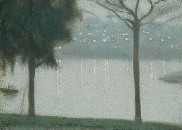 Across the Yarra, painting by Clarice Beckett (public domain)