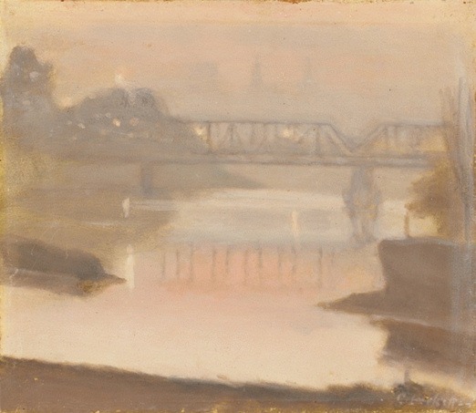 The Yarra, Sunset, 1930, painting by Clarice Beckett (public domain)