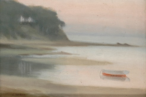 Untitled (Moored Boat, Bayside), painting by Clarice Beckett (public domain)